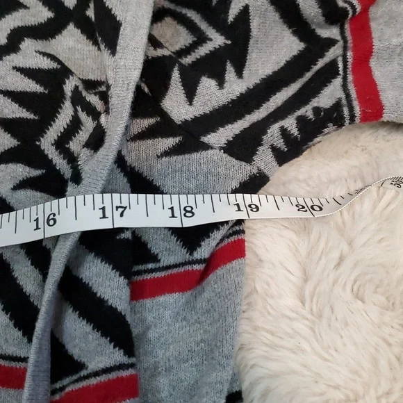 Aztec Print Waterfall Cardigan Small Cotton - Picture 10 of 10